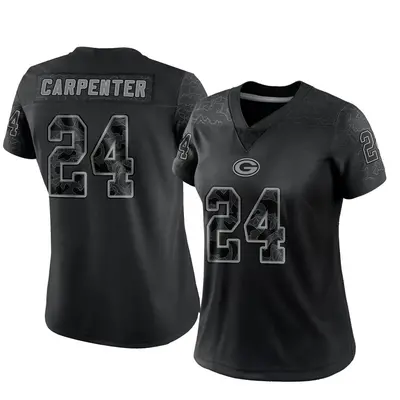 Women's Limited Tariq Carpenter Green Bay Packers Black Reflective Jersey