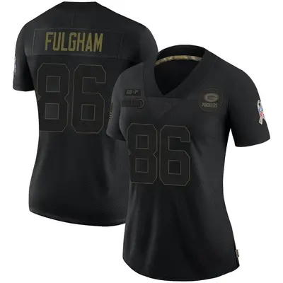 Women's Limited Travis Fulgham Green Bay Packers Black 2020 Salute To Service Jersey