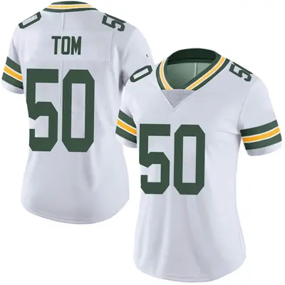 Women's Limited Zach Tom Green Bay Packers White Vapor Untouchable Jersey