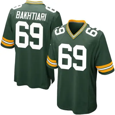 Youth Game David Bakhtiari Green Bay Packers Green Team Color Jersey