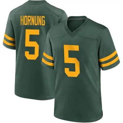 Youth Game Paul Hornung Green Bay Packers Green Alternate Jersey