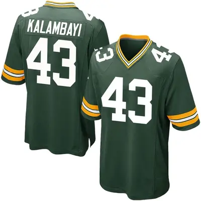 Youth Game Peter Kalambayi Green Bay Packers Green Team Color Jersey