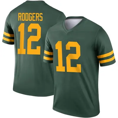 Youth Legend Aaron Rodgers Green Bay Packers Green Alternate Jersey