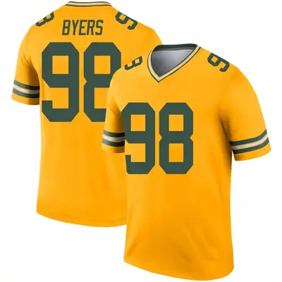 Youth Legend Akial Byers Green Bay Packers Gold Inverted Jersey