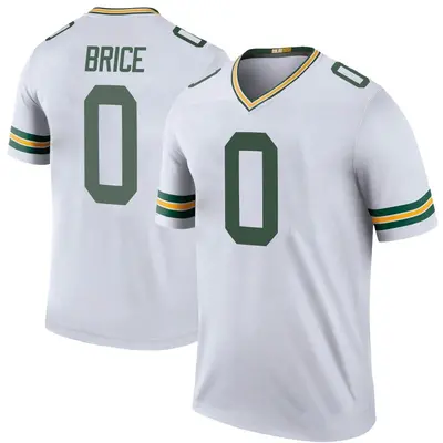 Youth Legend Caliph Brice Green Bay Packers White Color Rush Jersey