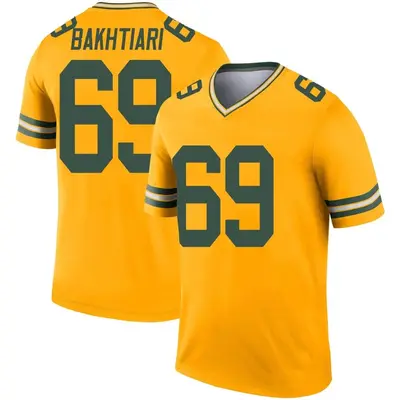 Youth Legend David Bakhtiari Green Bay Packers Gold Inverted Jersey