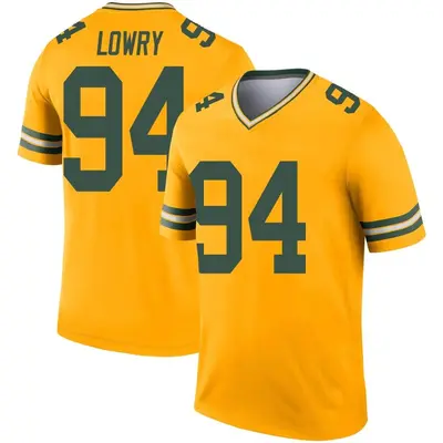 Youth Legend Dean Lowry Green Bay Packers Gold Inverted Jersey
