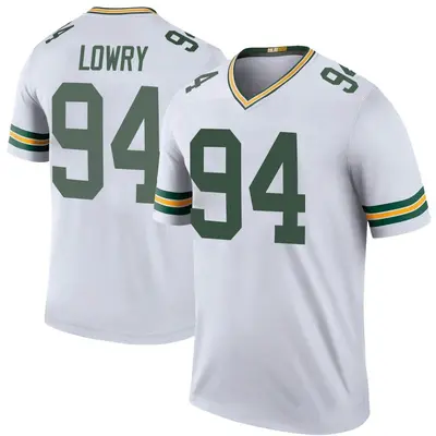 Youth Legend Dean Lowry Green Bay Packers White Color Rush Jersey