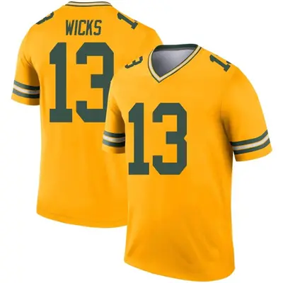 Youth Legend Dontayvion Wicks Green Bay Packers Gold Inverted Jersey
