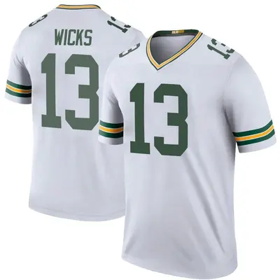 Youth Legend Dontayvion Wicks Green Bay Packers White Color Rush Jersey