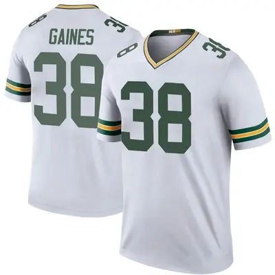 Youth Legend Innis Gaines Green Bay Packers White Color Rush Jersey