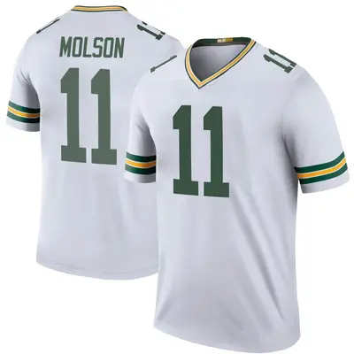 Youth Legend JJ Molson Green Bay Packers White Color Rush Jersey