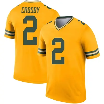 Youth Legend Mason Crosby Green Bay Packers Gold Inverted Jersey