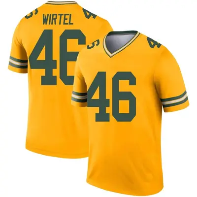 Youth Legend Steven Wirtel Green Bay Packers Gold Inverted Jersey