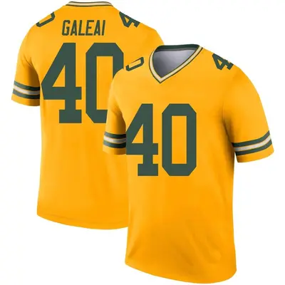 Youth Legend Tipa Galeai Green Bay Packers Gold Inverted Jersey