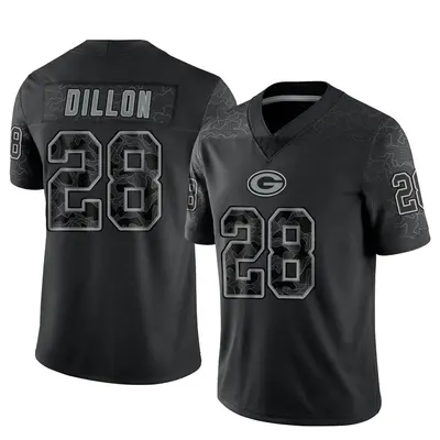 Youth Limited AJ Dillon Green Bay Packers Black Reflective Jersey
