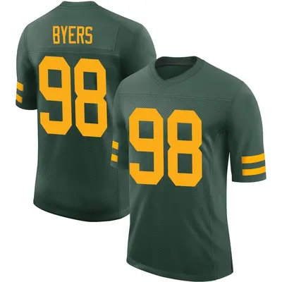 Youth Limited Akial Byers Green Bay Packers Green Alternate Vapor Jersey