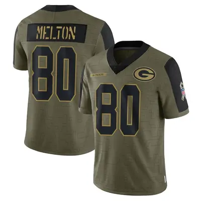 Youth Limited Bo Melton Green Bay Packers Olive 2021 Salute To Service Jersey