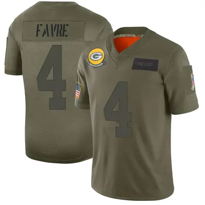 Youth Limited Brett Favre Green Bay Packers Camo 2019 Salute to Service Jersey