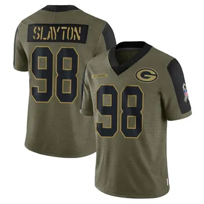 Youth Limited Chris Slayton Green Bay Packers Olive 2021 Salute To Service Jersey