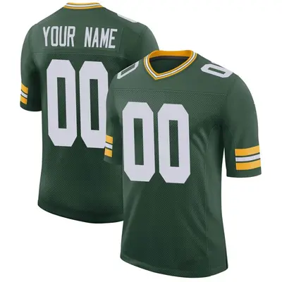 Youth Limited Custom Green Bay Packers Green Classic Jersey