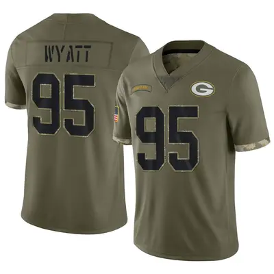 Youth Limited Devonte Wyatt Green Bay Packers Olive 2022 Salute To Service Jersey