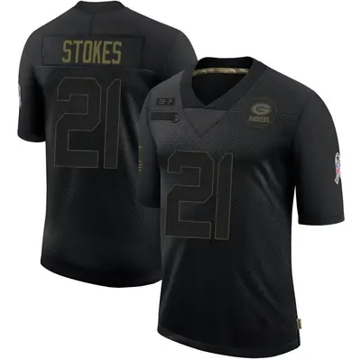 Youth Limited Eric Stokes Green Bay Packers Black 2020 Salute To Service Jersey