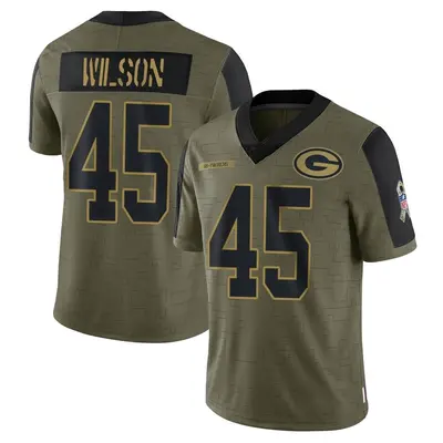Youth Limited Eric Wilson Green Bay Packers Olive 2021 Salute To Service Jersey