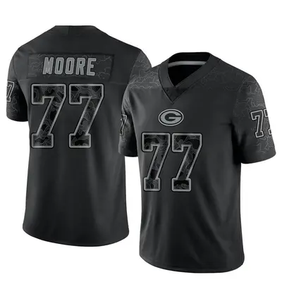 Youth Limited George Moore Green Bay Packers Black Reflective Jersey