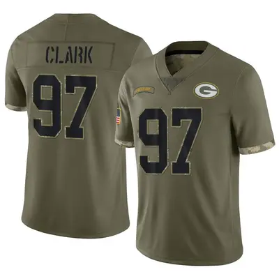 Youth Limited Kenny Clark Green Bay Packers Olive 2022 Salute To Service Jersey
