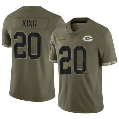 Youth Limited Kevin King Green Bay Packers Olive 2022 Salute To Service Jersey