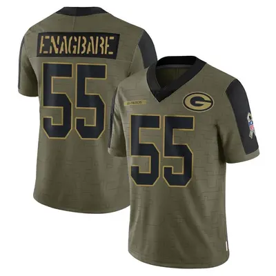 Youth Limited Kingsley Enagbare Green Bay Packers Olive 2021 Salute To Service Jersey