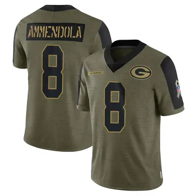 Youth Limited Matt Ammendola Green Bay Packers Olive 2021 Salute To Service Jersey