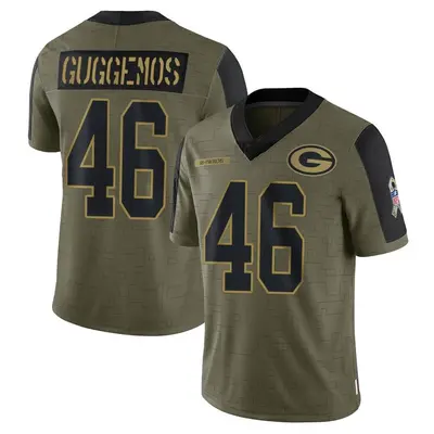 Youth Limited Nick Guggemos Green Bay Packers Olive 2021 Salute To Service Jersey