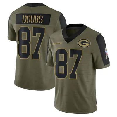 Youth Limited Romeo Doubs Green Bay Packers Olive 2021 Salute To Service Jersey