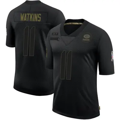 Youth Limited Sammy Watkins Green Bay Packers Black 2020 Salute To Service Jersey