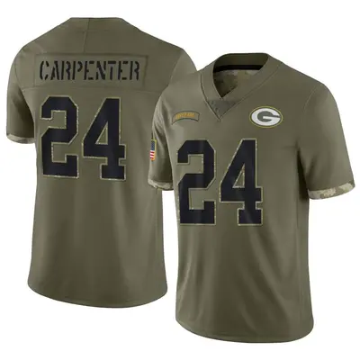 Youth Limited Tariq Carpenter Green Bay Packers Olive 2022 Salute To Service Jersey
