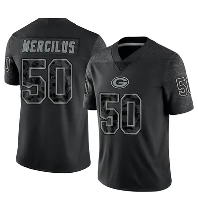 Youth Limited Whitney Mercilus Green Bay Packers Black Reflective Jersey